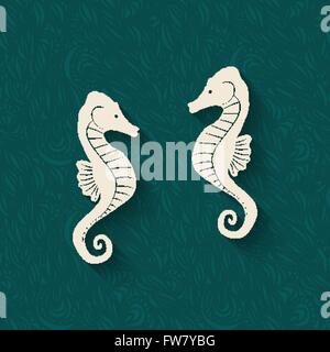 Fond marin d'hippocampes - vector illustration EPS 10. Illustration de Vecteur