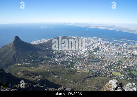 Vue sur le cap de la Montagne de la Table Banque D'Images