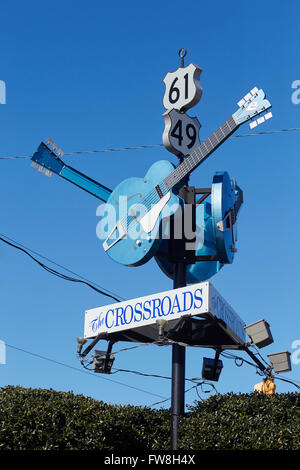 Highway 61 Carrefour Monument, Clarksdale, Mississippi, États-Unis Banque D'Images