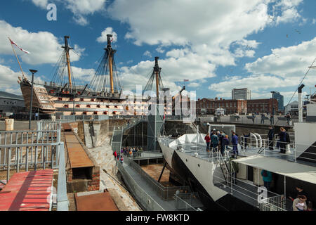 Portsmouth Historic Dockyard. Banque D'Images