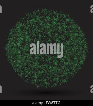 Circle grass résumé. Balle d'herbe verte isolée à fond noir Illustration de Vecteur