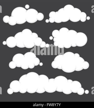 Bleu nuages vector set. Vector illustration. Peut utiliser pour le fond, texte de l'infobulle, discours ou une bannière Illustration de Vecteur