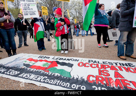 Dimanche, Mars 20, 2016, Washington, DC USA : Anti-Israel manifestants rassemblement devant la Maison Blanche contre l'AIPAC - USA Banque D'Images