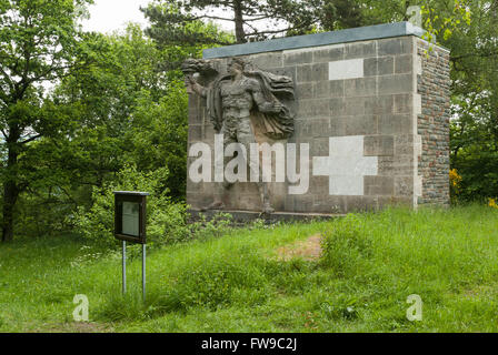 Porteur de la sculpture, représentation de la race aryenne, Herrenmensch Ordensburg Vogelsang, centre de l'éducation Banque D'Images