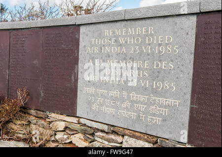 Commémoration du1985 catastrophe d'Air India, causés par un attentat terroriste, plus de Ahakista, West Cork, Irlande. Banque D'Images