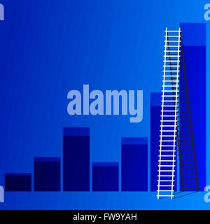 L'échelle à prendre pour atteindre l'objectif. Success story Concept de l'entreprise. Illustration de Vecteur