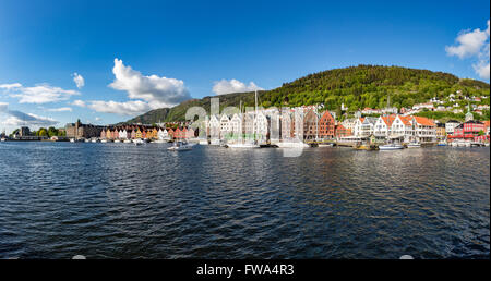 Vue sur Bergen Norvège panorama Banque D'Images