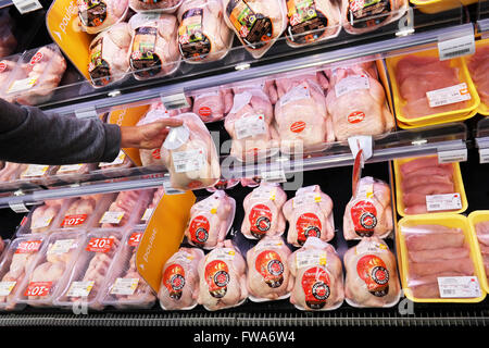 La sélection de la clientèle de la viande de poulet emballés. Banque D'Images