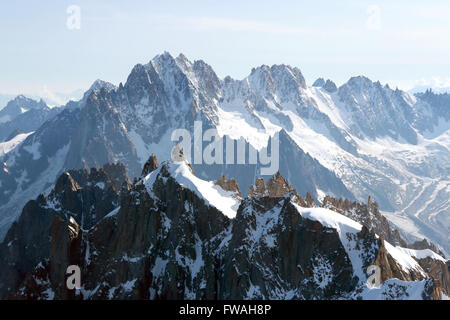 Montagnes de l'Aiguille du Midi, Chamonix, Haute-Savoie, France. Banque D'Images