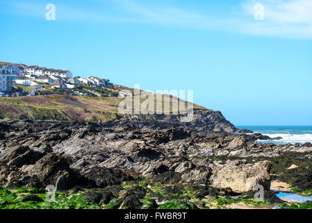 Tête de Pentire, Newquay, Cornwall, UK Banque D'Images