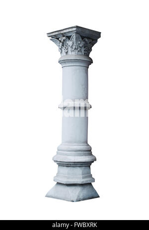 Colonne d'architecture de style classique isolé sur fond blanc Banque D'Images