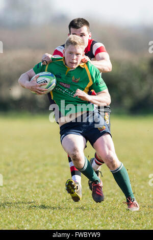 NDRFC 1re XV et XV, 1ère RFC Frome North Dorset player à résoudre. Banque D'Images