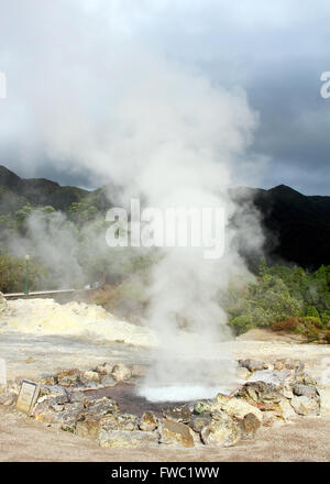 Sources d'eau chaude géothermique (Caldeiras) à Furnas, l'île de São Miguel, Açores, Portugal Banque D'Images