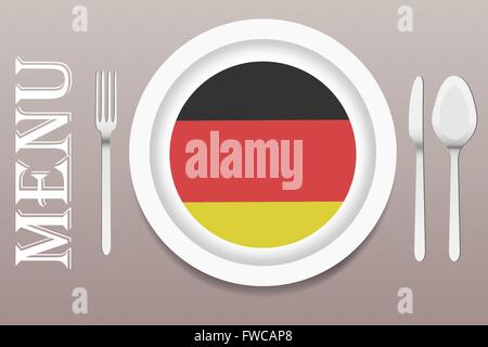 Le vecteur est prêt à offrir le menu allemand. Illustration de Vecteur