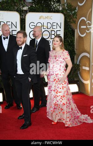 Drew Barrymore Kopelman et assister à la 71e Golden Globe Awards annuels aka Golden Globes à l'hôtel Beverly Hilton à Los Angeles, USA, le 12 janvier 2014. Photo : Hubert Boesl Banque D'Images