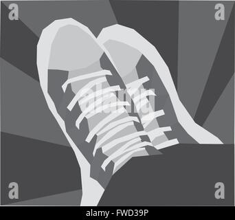 Geomteric créative, nuances de gris sneakers mosaic Illustration de Vecteur