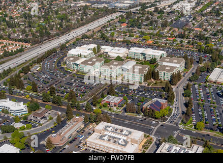 Campus Apple, Apple Inc., antenne, Apple, au-dessus de l'Université Apple Inc Cupertino en Californie, siège de la Silicon Valley Banque D'Images