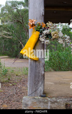 Memorial gumboot jaune Banque D'Images