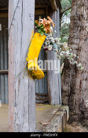 Memorial gumboot jaune Banque D'Images