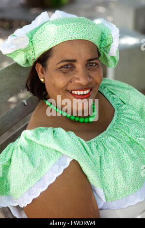 Îles ABC (Aruba, Bonaire et Curaçao) : femme locale dans Rincon,Bonaire Banque D'Images