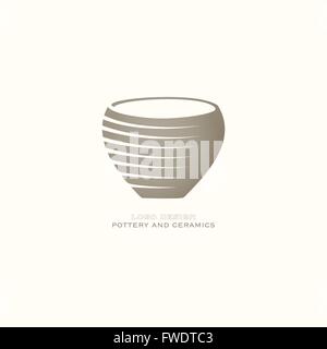 Icône pot isolé sur fond blanc. Poterie et céramique logo vector design. Ouvrage shop modèle symbole de marque traditiona. Illustration de Vecteur