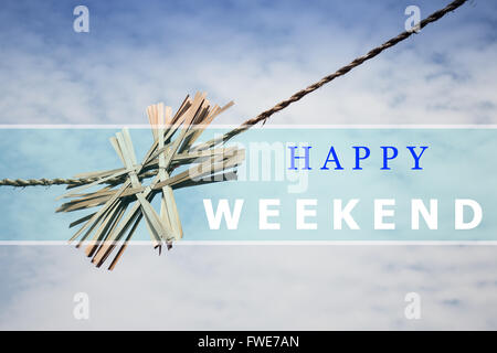 Week-end heureux citer poster design, stock photo Banque D'Images