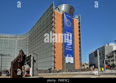 Le siège de la Commission européenne le 13 mars 2016 à Bruxelles, Belgique Banque D'Images