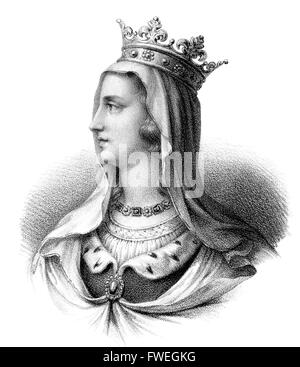 Isabelle, Isabelle d'Aragon, Isabella von Aragon, 1248-1271, infante d'Aragon, Reine consort de France en tant que femme de Philippe III Banque D'Images