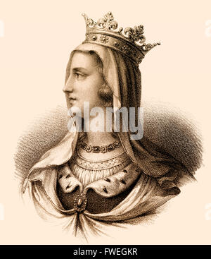 Isabelle, Isabelle d'Aragon, Isabella von Aragon, 1248-1271, infante d'Aragon, Reine consort de France en tant que femme de Philippe III Banque D'Images