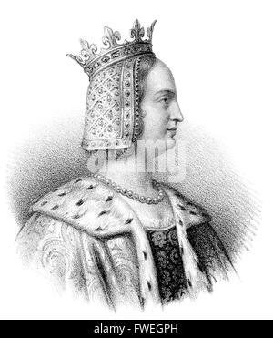 Joan II, comtesse de Bourgogne, Jeanne II de Bourgogne ou Jeanne I d'Artois, Johanna II von Burgund, 1292-1330, Reine de France Banque D'Images