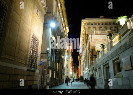 La rue Via Garibaldi, Strade Nuove, Gênes, Ligury, Italie Banque D'Images