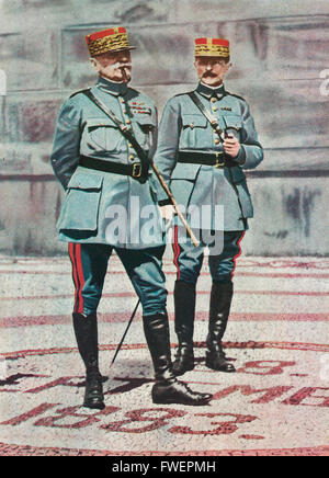 Le maréchal Foch et le général Weygand, chefs militaires français dans la Première Guerre mondiale Banque D'Images