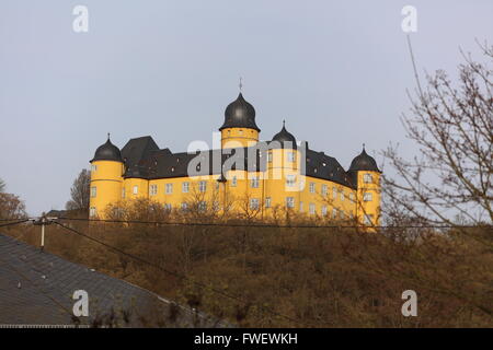 Schloss Montabaur, vu à travers les toits Montabaur Westerwaldkreis, Rhénanie-Palatinat, Allemagne, Europe Banque D'Images