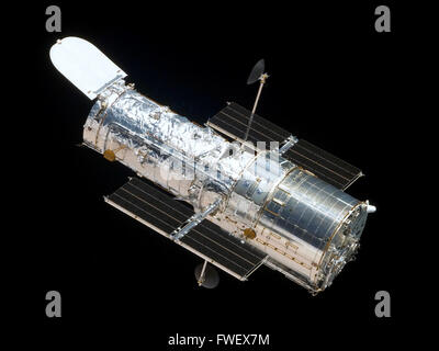 Télescope spatial Hubble vu de la navette spatiale Atlantis après l'entretien mission 4 - la sixième et dernière mission en 2009 Hubble NASA Photo Banque D'Images