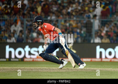 Kolkata, Inde. 06Th avr, 2016. West Indies a battu l'Angleterre par 4 wickets dans l'ICC T20 finale à Eden Gardens, Kolkata. D'abord frappée en Angleterre et a reçu 155 pour 9 wickets par l'aide de racines demi-siècle. La poursuite de la cible Antilles gagner le jeu offre deux à gauche et quatre guichets dans la main. Magnifique score Samuel 85 et Brathwaite a marqué non pas par 34. Samuel s'empare de la joueuse du match et de l'Inde prix Virat Kohli obtenir player de dvd du tournois. © Saikat Paul/Pacific Press/Alamy Live News Banque D'Images