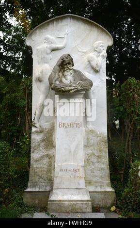 Cimetière central de Vienne, le compositeur Johannes Brahms 15.09.2015 Banque D'Images