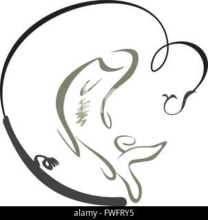 Signe des poissons Illustration de Vecteur