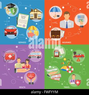 Services d'assurance de bannières Illustration de Vecteur