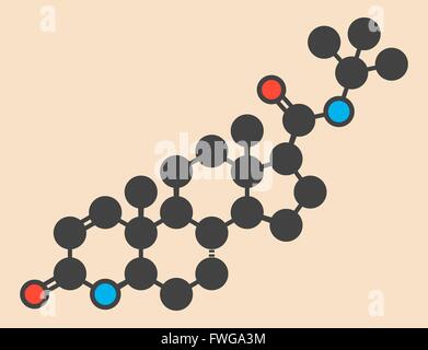Finasteride calvitie masculine molécule pharmaceutique également utilisé dans l'hypertrophie bénigne de la prostate (HBP) le traitement de la prostate Banque D'Images