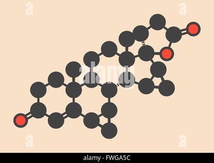 Contraceptif progestatif drospirénone molécule du médicament utilisé dans les anovulants formule topologique stylisé (structure chimique) Banque D'Images