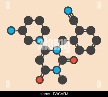 Alogliptin diabète molécule pharmaceutique appartient à l'inhibiteur de la dipeptidylpeptidase 4 (DPP-4) ou gliptin catégorie de médicaments antidiabétiques stylisés Banque D'Images