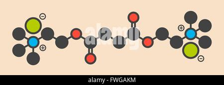 Suxamethonium (chlorure de succinylcholine) myorelaxant molécule pharmaceutique formule topologique stylisé (structure chimique) les atomes sont Banque D'Images