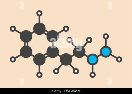 La phénelzine antidépresseur molécule appartient à l'hydrazine catégorie d'antidépresseurs formule topologique stylisé (structure chimique) Banque D'Images