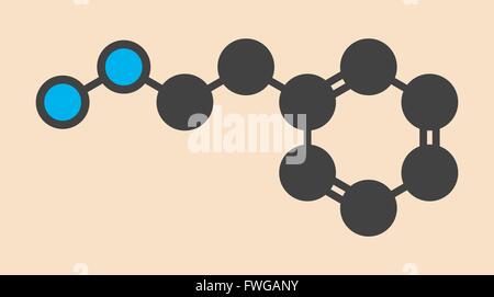 La phénelzine antidépresseur molécule appartient à l'hydrazine catégorie d'antidépresseurs formule topologique stylisé (structure chimique) Banque D'Images