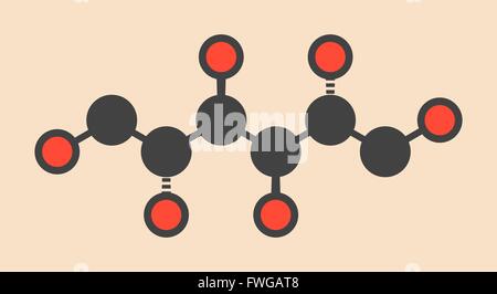 Le mannitol (mannite manna) sucre Édulcorant molécule utilisée comme médicament etc formule topologique stylisé (structure chimique) les atomes sont Banque D'Images