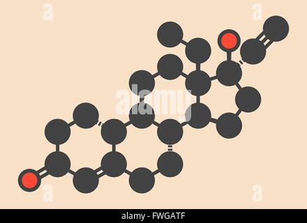 Levonorgestrel pilule contraceptive molécule pharmaceutique formule topologique stylisé (structure chimique) les atomes sont représentés par un code de couleur Banque D'Images