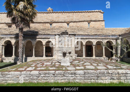 Cloître de la cathédrale de San Vicente à Roda de Isabena, Aragon, Espagne. Banque D'Images