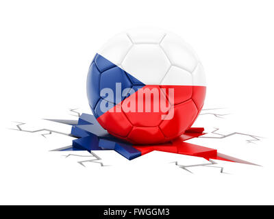 Ballon de soccer avec le drapeau de la République tchèque Banque D'Images