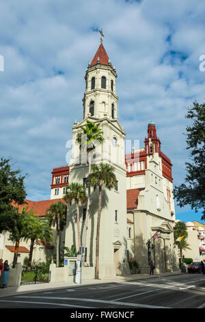 La Basilique Cathédrale de Saint Augustin, plus ancien établissement européen établi, Florida, USA Banque D'Images