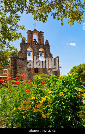 Mission San Francisco de la Espada, San Antonio, Texas, États-Unis d'Amérique, Amérique du Nord Banque D'Images